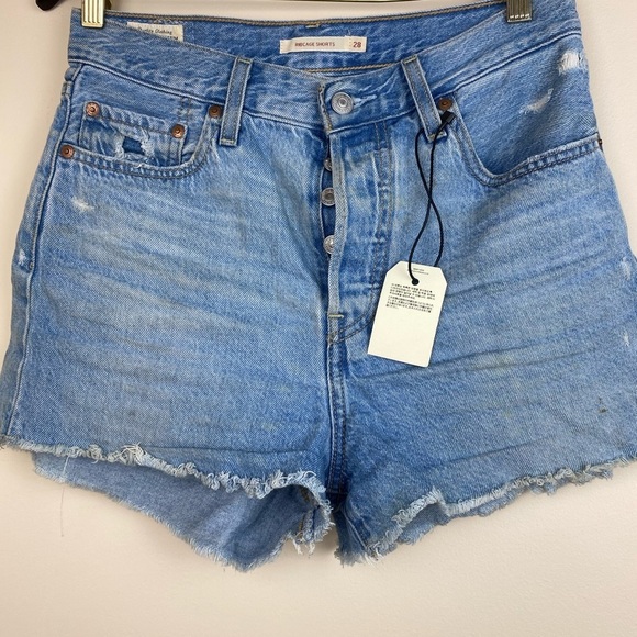 Levi's Pants - Levi’s 501 Premium BigE Rib Cage HighRise Button Fly Distressed Shorts s28